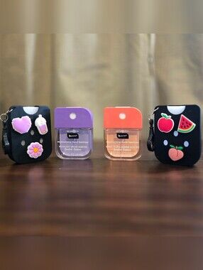 B•Pure Set Of 2 Hand Sanitizer Pocket Sprays And 2 Covers With Charms
